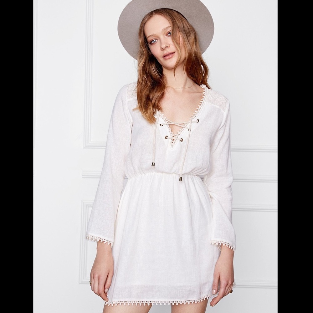 Anine Bing Linen Dress in Ivory